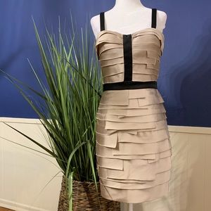 BeBe pewter gold dress